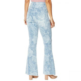 DG2 by Diane Gilman Women's Classic Stretch Printed Flare Jeans