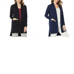 Modern Soul Women's Hi Low French Terry Duster Cardigan With Pockets