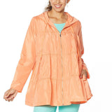 DG2 by Diane Gilman Women's Water Resistant Tiered Raincoat