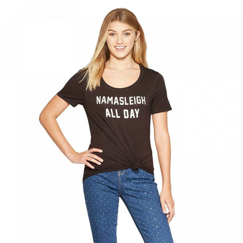Grayson Threads Women's Short Sleeve NAMASLEIGH ALL DAY Graphic T-Shirt