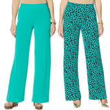 IMAN Women's Tall  2 Pairs Global Chic Luxury Resort Palazzo Pants