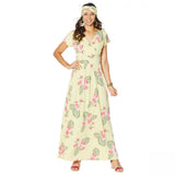 IMAN Women's Tall Boho Chic Maxi Dress With Head Wrap