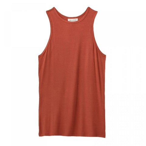 Prologue Women's Round Neck Longline Ribbed Tank Top