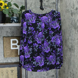 Susan Graver Women's Feather Weave Floral Pleated Blouse
