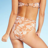 Xhilaration Women's Ruffle High Leg Waist Bikini Bottom