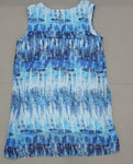 H by Halston Women's Sleeveless Printed Chiffon Overlay Tunic Top Blue XXS