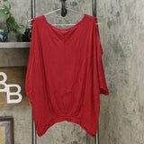 DG2 by Diane Gilman Women's Slit Sleeve Pleat Front Dolman Top