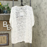 Antthony Women's Lacey Days Short Sleeve Open Knit Cardigan