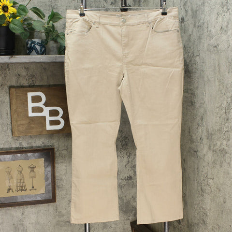 DG2 by Diane Gilman Women's Classic Stretch Boot Cut Jeans Sand Petite 18W