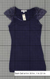 Red Berry Women's Lace Flutter Sleeve Mini Dress Or Tunic Top Blue Small