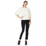 MOTTO Women's Ponte Knit Structured Popover Top