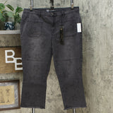 DG2 by Diane Gilman Women's Plus Size Star Needle Punch Crop Jeans