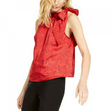 INC International Concepts Women's Heart Print Bow Top