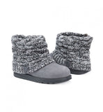 Muk Luks Women's Patti Faux Suede Knit Cuffed Winter Ankle Boots
