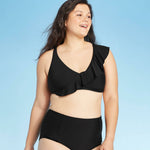 Sea Angel Women's One Shoulder Ruffle Bikini Top