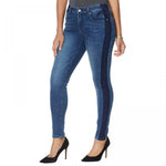 Colleen Lopez Women's Petite Side Stripe Skinny Jeans Indigo Blue 10P