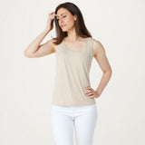 Linea by Louis Dell'Olio Knit Tank Top Beige Plus 2X