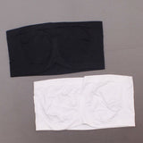 Rhonda Shear 2 Pack Seamless Underwire Bandeau Bras Black/ White 2X