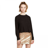 Wild Fable Women's Relaxed Long Sleeve Crewneck Top with Raw Hem