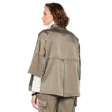 MarlaWynne Women's Hammered Satin Boxy Jacket