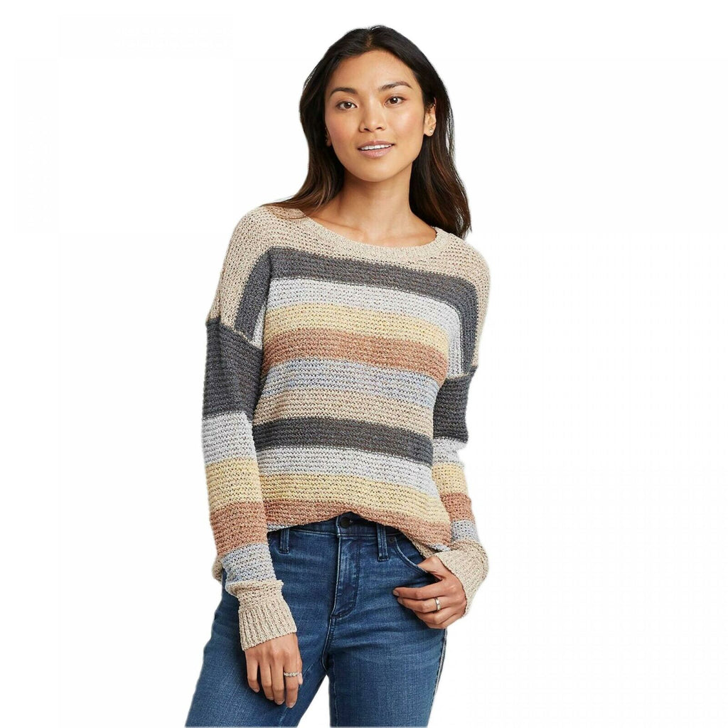 Knox Rose Women's Striped Crewneck Pullover Sweater – Biggybargains