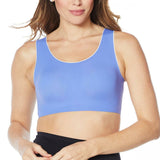 Rhonda Shear Women's Invisible Body Bra With Contrast Trim Purple Medium