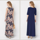 Attitudes by Renee Reg Set Of 2 Printed and Solid Maxi Dresses