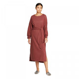Prologue Women's Casual Fit Long Sleeve Boat Neck Midi Shift Dress