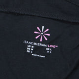 Isaac Mizrahi Live! 3/4-Sleeve Knit Top With Cross Back Detail Black Medium