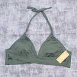 Kona Sol Women's Faux Wrap Halter Bikini Top with Cut Outs