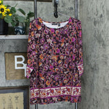 Susan Graver Plus Size Weekend Printed Cotton Modal Tunic Top