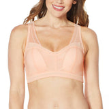 Rhonda Shear Women's Striped Mesh Leisure Bra With Removable Pads