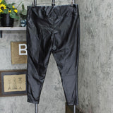 A New Day Women's High-Waisted Faux Leather Ankle Leggings Black XXL