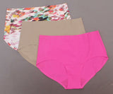 Rhonda Shear 3 Pack Women's Solid And Print Invisible Body Brief Panties