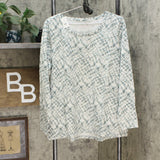 NWT AnyBody Womens 100% Cotton Shibori Long Sleeve Top. A374520-Reg L