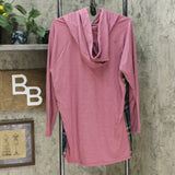 LOGO by Lori Goldstein Women's Plus Size French Terry Hoodie Plaid Side Panels