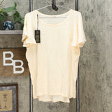 NWT DG2 by Diane Gilman Women's Flutter-Sleeve T-Shirt Large