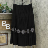 Antthony Women's Elda Collection Embroidered Tiered Maxi Skirt