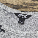 Buffalo Women's Ribbed Long Sleeve Soft And Cozy Top Charcoal Grey Small
