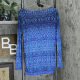 Belle by Kim Gravel Women's Ombre Print Side Ruched Knit Top Blue XS