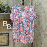 Ideology Women's Plus Size Wallflower Printed Keyhole Back Top