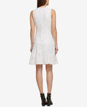 DKNY Women's Asymmetrical Lace Midi Dress. DD8CH249 White 4