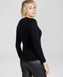 Charter Club Women's V Neck Cashmere Sweater Black Small