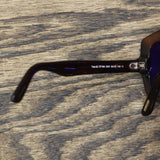 Tom Ford Women's Geometric Sunglasses Blonde Havana Brown / Blu grad 55/19/140