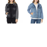 DG2 by Diane Gilman Women's Plus Size French Terry Stretch Denim Jean Jacket