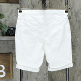 Universal Thread Women's High Rise Double Cuff Bermuda Jean Shorts White 4
