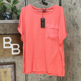 DG2 by Diane Gilman Women's Plus Size Slub Burnout Pocket T-Shirt
