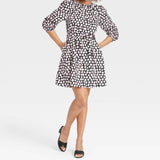 Who What Wear Women's Puff 3/4 Sleeve Shirt Dress