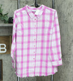 NWT Joan Rivers Plus Size Plaid Shirt With Fringe Hem. A347332-Plus 1X