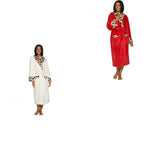 Dennis Basso Women's Plush Robe with Leopard Faux Fur. H213176